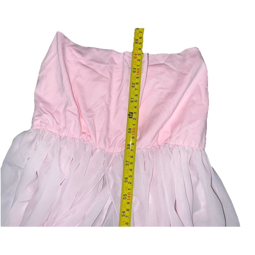 Light Pink Maternity Strapless Split Front Chiffo… - image 2